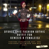 NELMI- dForce Chic Fashion Gothic Outfit for Genesis 8 Female(s)