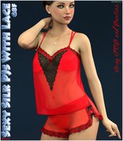 dForce Sexy Silk PJs With Lace for Genesis 8 Female