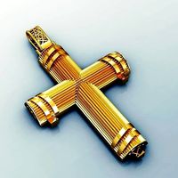 greek pendant cross 5 curch jesus inri christian Grecia | 3D