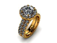 Cirque Halo Ring with band | 3D