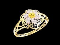 1511 Flower Diamond Bangle | 3D