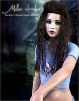 Meleri Hair for Genesis 3, Genesis 8 and La Femme