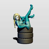 Grid girl in resting | 3D