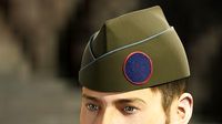 Military garrison side cap with circle patch