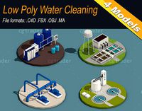 Low Poly Water Cleaning Isometric