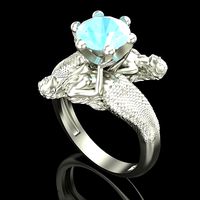 Mermaid Ring with Topaz | 3D