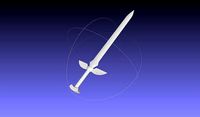 Fairy Tail Erza Scarlet 3D-Printable Sword Assembly | 3D