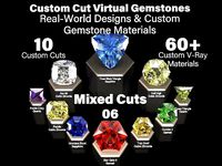 Mixed Cuts 06 - Custom Cut Gemstones and Custom V-Ray Materials
