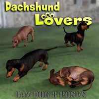 DACHSHUND Lovers Poses for Dachshund Breed (Daz Dog 8)