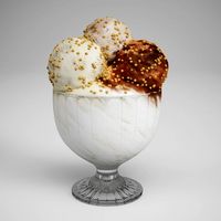 CGAxis Ice Cream in Dish 15 3D Model