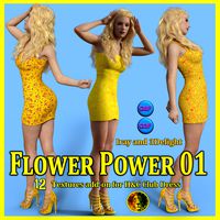 Flower Power 01 for IH Kang Club Dress for Genesis 8 Female and Genesis 3 Female