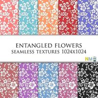 Entangled Flowers Seamless Textures Se