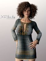 X-Fashion Denim Dress for Genesis 8 Females