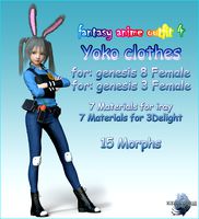 Fantasy-Anime-Outfit 4 _ Yoko clothes_ for G3F G8F