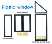 Plastic casement window 3D model
