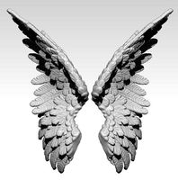 Realistic Wings pair Angel Bird Statue Fairy | 3D