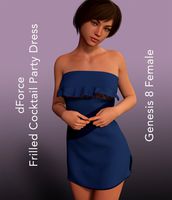 Frilled Cocktail Party Dress for Genesis 8 Females