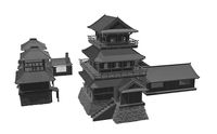 3D print modular Asia or Shogun Castle SET OPENLOCK  | 3D