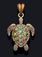 turtle pendant with gems | 3D