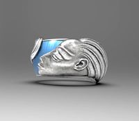 Beauty Ring with woman profile | 3D