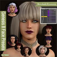 8 Preset Faces for Genesis 8 Female - Merchant Resource