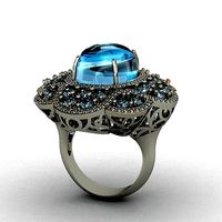 Diamond and Topaz ring | 3D