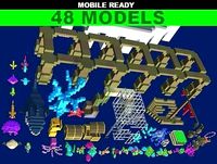 Fishes And Underwater Environment Set