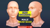 Based heads. Male head-base mesh. Fathead. Base mesh head. низкополигональная модель женщины.