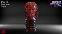 Realistic Disgust Girl Timelapse and Model | 3D
