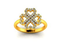 Lady dimond gold silver ring | 3D