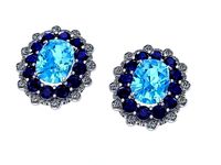 Blue topaz antique EARRING | 3D