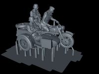 WEHRMACHT WW2 GERMAN SOLDIERS WITH BIKE  3D print model | 3D 