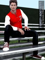 X-Varsity Jacket Outfits for Genesis 3 Males