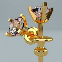 backlit stud earring | 3D