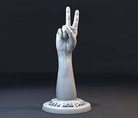 Hand with peace of victory gesture | 3D