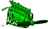 Mercedes D III engine as used on Albatros D V biplane | 3D