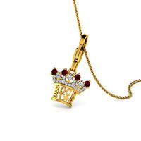 Rockstar Crown Charm Pendant  | 3D