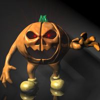 Halloween Jack O Lantern Character Rigged 3D Model
