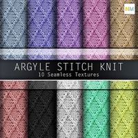 Argyle Stitch Knit Fabrics Seamless Textures Se