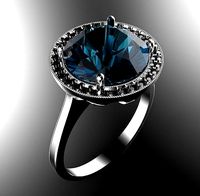 Ring with roun gem | 3D