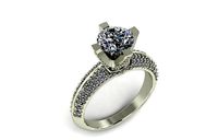 Tiffany solitaire ring 2 carat | 3D