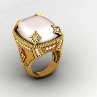 cabochon STONE RING | 3D