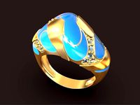 Atoll beach design Coctail ring | 3D
