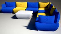 Dunder S600 sofa blu white yellow