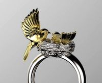 birds in the nest ring | 3D