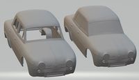 Renault Dauphine Printable Body Car | 3D