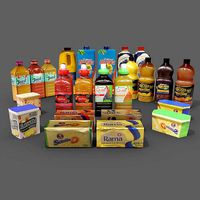 juice bottles butter tubs cold store refrigerated stock