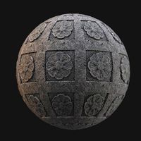 Stone material with simple medieval stone ornamen