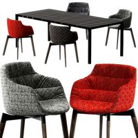 Flow Textile chair Tense table by MDF Italia