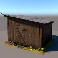 3D wooden Shed 3 model